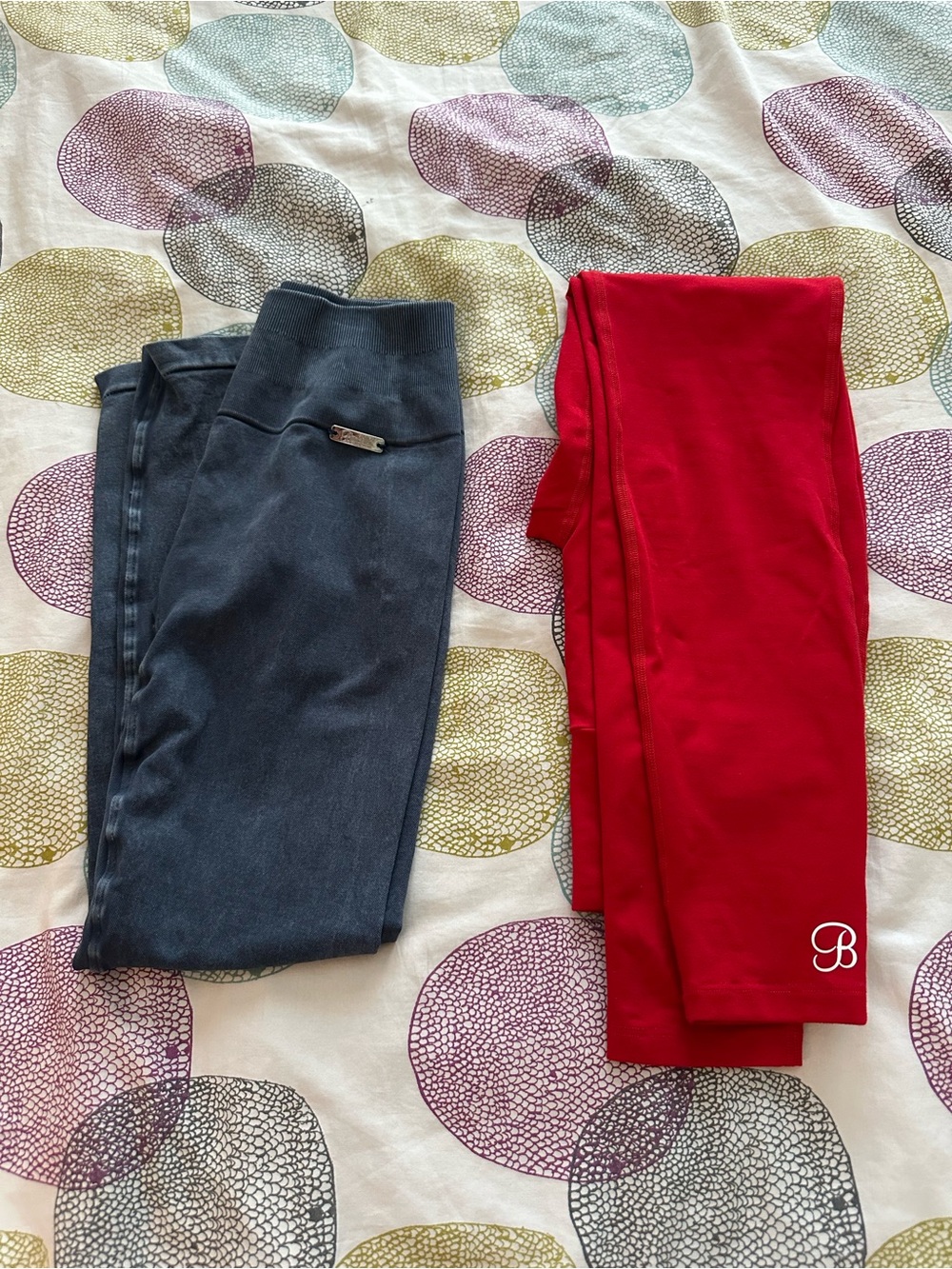 Bombshell Sportswear Red Kids Leggings with White Monogram